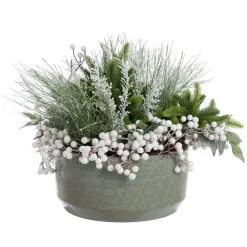 Frosted whimsical Christmas arrangement, 18 x 25"