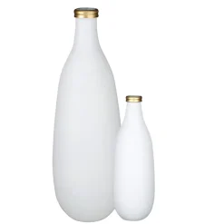 Frosted white recycled glass vase