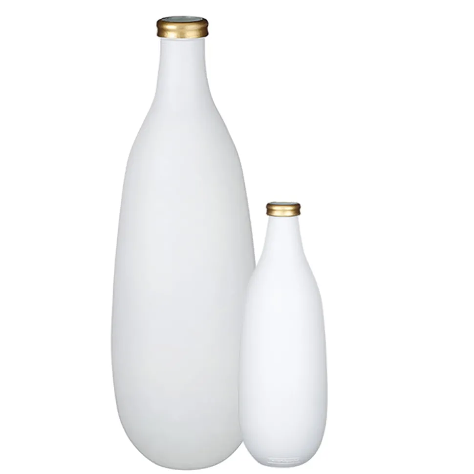 Frosted white recycled glass vase