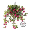 Fuchsia outdoor hanging flower basket, 24 x 22″