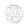 Galvanised metallic sphere with warm white LED lights, 18″