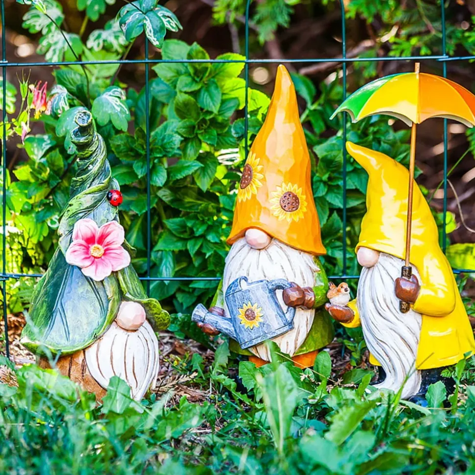 Garden gnome with ladybug hat, 12,5"