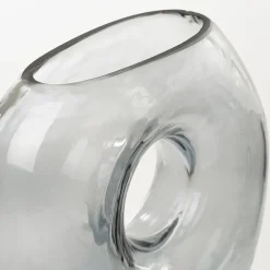 Geometric grey glass vase