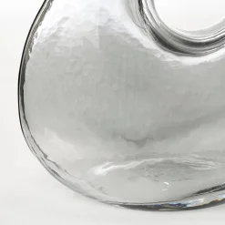 Geometric grey glass vase