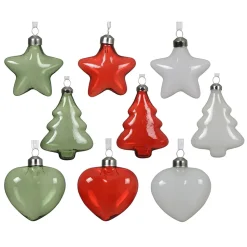 Glass festive theme Christmas ornament, 4"