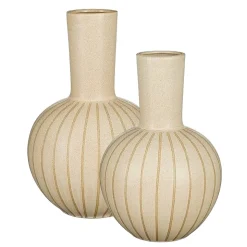 Glazed cream ceramic flower vase