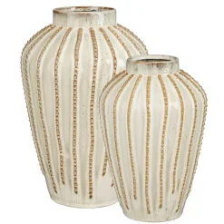 Glazed off-white ceramic decorative vase