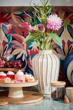 Glazed off-white ceramic decorative vase