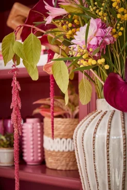 Glazed off-white ceramic decorative vase