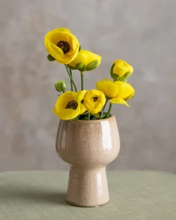 Glazed pedestal plant pot, 5 x 3,5"