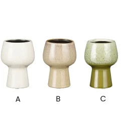 Glazed pedestal plant pot, 5 x 3,5