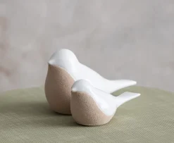 Glazed porcelain bird figurine, 5"