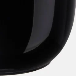 Glossy black ceramic plant pot