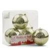 Glossy green mercury Christmas ornaments, 4"