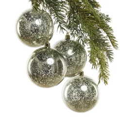 Glossy green mercury Christmas ornaments, 4"