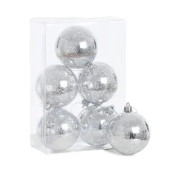 Glossy silver mercury  Christmas ornaments, 3"