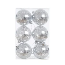 Glossy silver mercury  Christmas ornaments, 3"