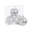 Glossy silver mercury  Christmas ornaments, 4"