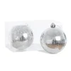 Glossy silver mercury  Christmas ornaments, 5,5"