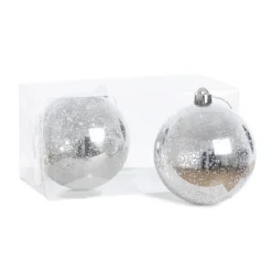 Glossy silver mercury Christmas ornaments, 5,5"