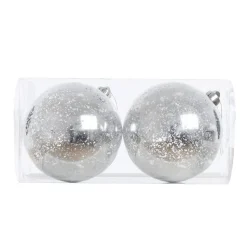 Glossy silver mercury  Christmas ornaments, 5,5"