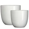 Glossy white ceramic plant pot