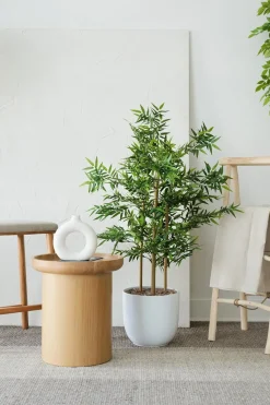 Glossy white ceramic plant pot