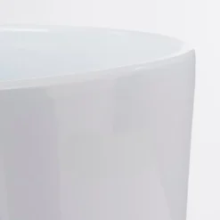 Glossy white ceramic plant pot