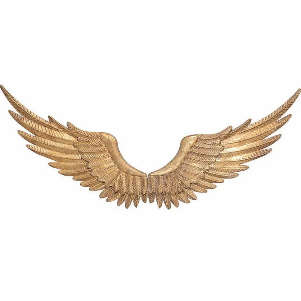 Gold angel wing wall Christmas decoration, 20 x 39,5"