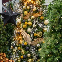 Gold angel wing wall Christmas decoration, 20 x 39,5"