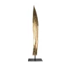 Gold leaf on metal stand, 47 x 11,5″