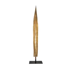 Gold leaf on metal stand, 39 x 9″