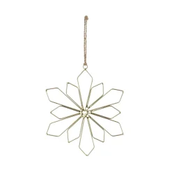 Gold metal Christmas snowflake ornament, 6,5"