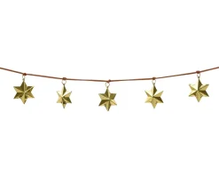 Gold star Christmas garland, 39,5"