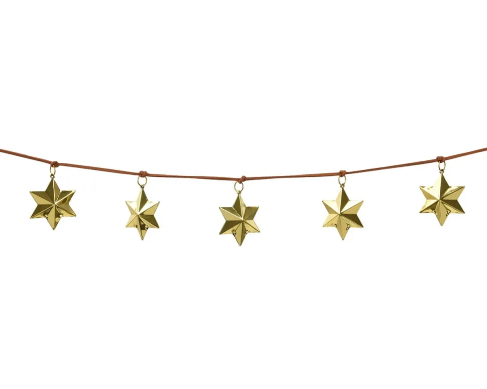 Gold star Christmas garland, 39,5"