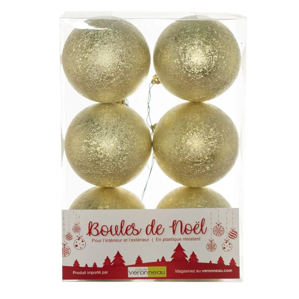 Gold wrickled Christmas ornaments, 3″