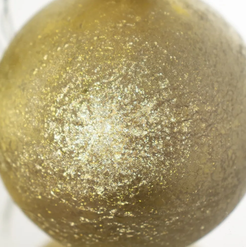Gold wrickled Christmas ornaments, 3″