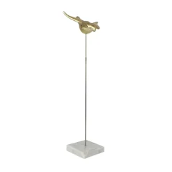 Golden bird on marble base, 16 x 5,5″