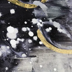 Golden bubbles abstract wall art, 32 x 47″