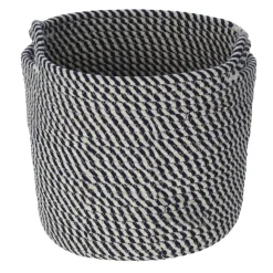 Grand panier gris en coton tressé