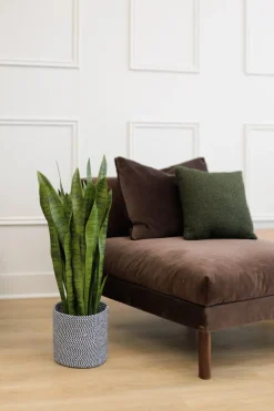 Grand panier gris en coton tressé