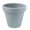 Grand pot extérieur en plastique gris, 19,5 x 19″