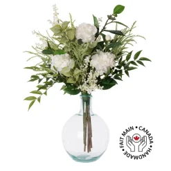 Green and white floral arrangement