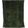 Green faux fur throw, 51 x 67″