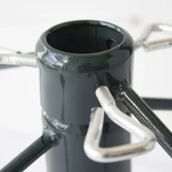 Green metal Christmas tree stand, 7 x 29″