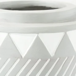 Grey and white patterned standing planter, 20 x 11"