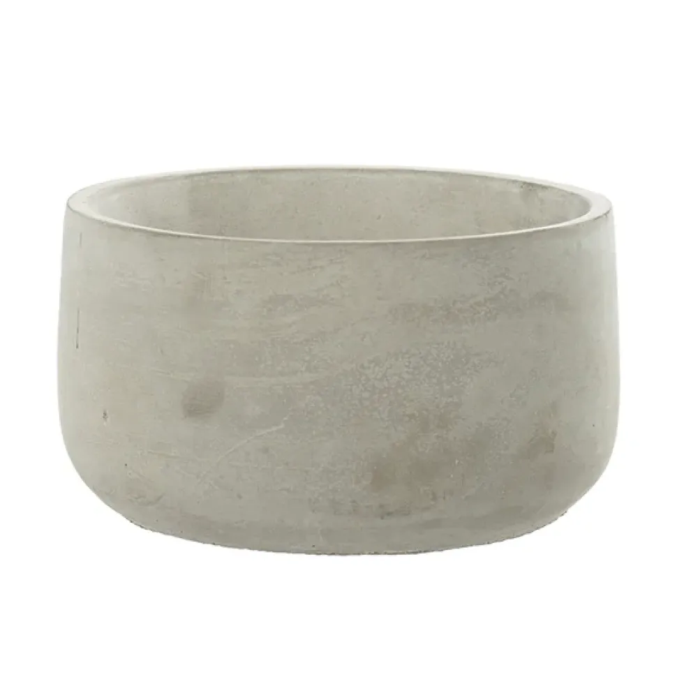 Grey cement pot, 4 x 7,5"