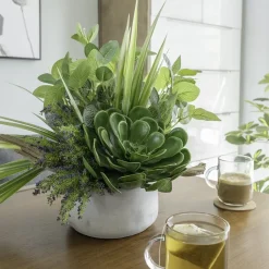 Grey cement pot, 4 x 7,5"