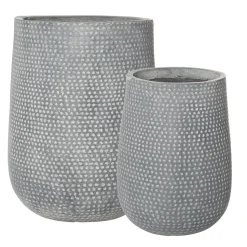 Grey embossed pot