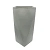 Grey geometric cement pot, 24 x 12"